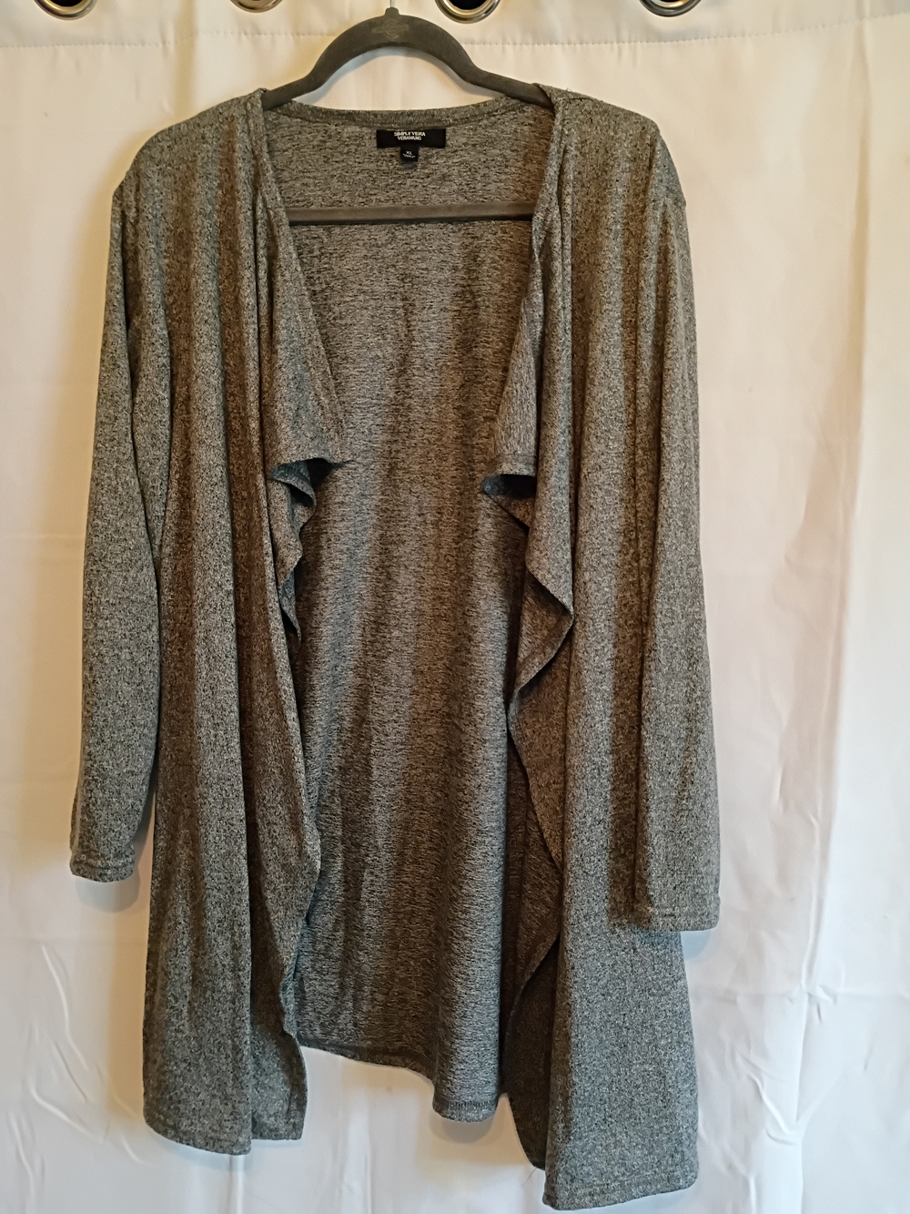 Simply Vera Vera Wang Gray Knit Cardigan Size XL.
